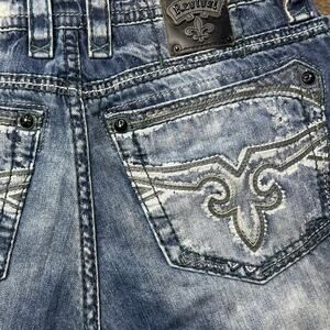 Mens blue rock revival jeans